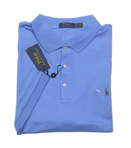 Polo Ralph Lauren Big & Tall Men's Summer Blue Interlock Classic Polo Shirt - Picture 1 of 2