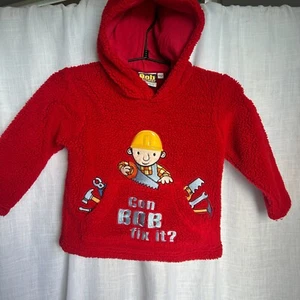 Bob the Builder Boys Hoodie 3 Red Fluffy Vintage Target Cartoon - Picture 1 of 11