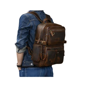 Crazy Horse Leather Backpack - Picture 1 of 5