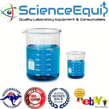 Glass BEAKER Graduated Low Form Research Grade Beakers 6 - sizes - 1/5/10 pcs