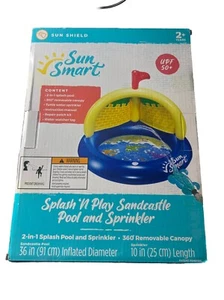 Sun Smart Beach Gear Spray N Play Sandcastle Pool & Turtle Sprinkler Toddler NEW - Picture 1 of 2