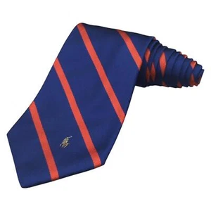 Polo Ralph Lauren Seidenkrawatte Repp gestreift blau orange Polo Pony Krawatte 56" x 4" - Bild 1 von 10