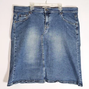 Levis Rock Damen 18 blau Denim Jeans knielang Y2K Boho Schlitz Stretch A Line - Bild 1 von 14