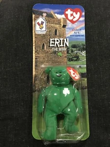 McDonald's TY Beanie Babies RARO 1999 ¡Erin The Bear con errores! Tush Tag 1993! - Imagen 1 de 8