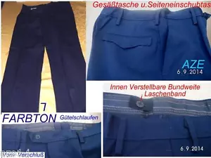 Size GDR m 48 = small, GDR NVA Mdi, uniform pants navy blue police fire brigade - Picture 1 of 5