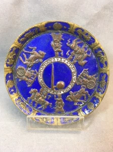 1939 Feria Mundial de Nueva York Champlevé plato baratija metales mixtos tema chino - Imagen 1 de 10
