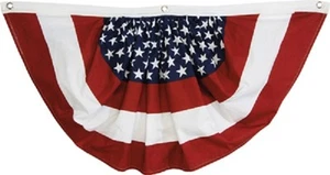 ¡NUEVO!~Grande 19" Patriótica Bandera Bunting 3 Agujeros~País/Americana/Rojo Blanco Azul - Imagen 1 de 1