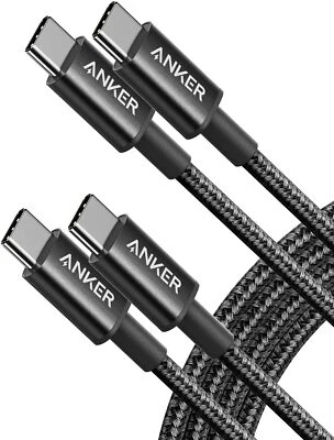 USB C Cable, Anker 2 Pack New Nylon USB C to USB C Cable (6ft 60W), PD Type C Ch - Image 1 of 4