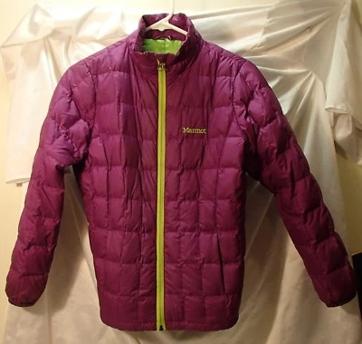 Marmot Down Jacket Magenta/Green Girls Size Large - Image 1 of 3