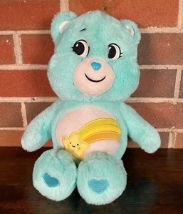 Care Bears 2020 14 inch Wish Bear Teal Aqua Stuffed Animal Plushie Basic Fun - Picture 1 of 9