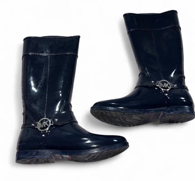 Botas de lluvia Michael Kors de plástico azul marino para mujer talla 10 usadas *con defecto* Foto 1 de 4
