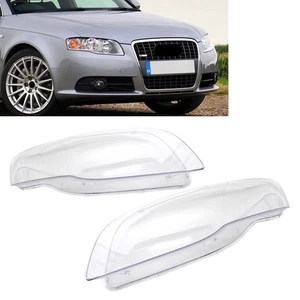 1 Pair Transparent Headlight Lens Cover Headlamp Shell For Audi A4 B7 S4 2005-08 - Picture 1 of 8