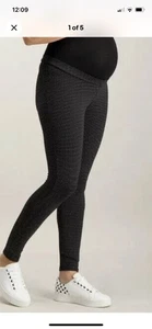 New FIVE pairs Ex TU Woman Maternity Black Jacquard Dot Leggings UK 16 - Picture 1 of 3