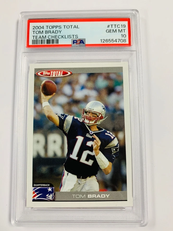 2004 TOPPS TOTAL TOM BRADY #TTC19 PSA 10 GEM MINT GRADED PATRIOTS - Image 1 of 2