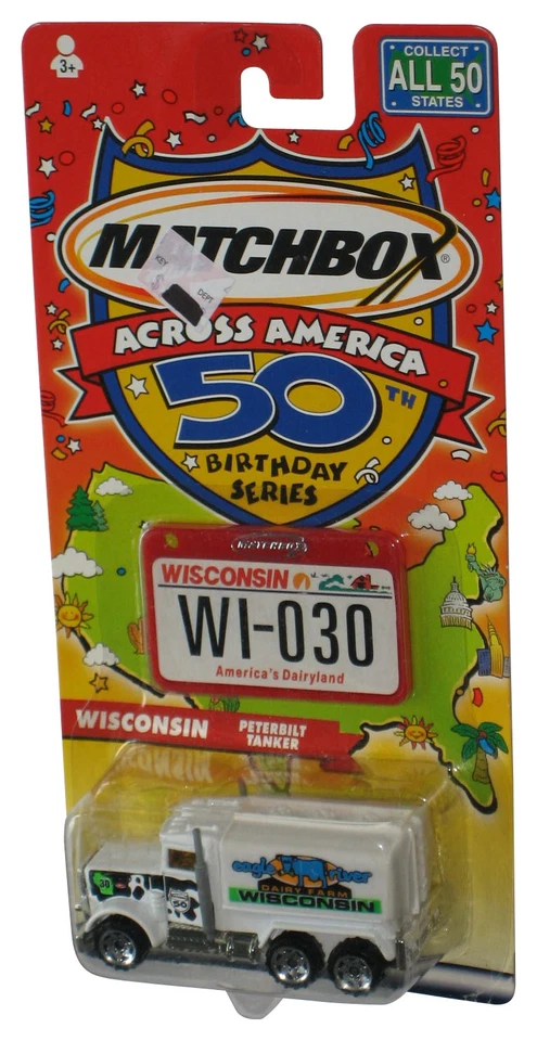 Matchbox Across America 50th Birthday (2001) Wisconsin White Peterbilt Tanker D - Image 1 of 1