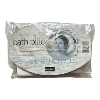 New In Package Aqua Mist Luxurious Bath Pillow - Inflatable 18x14” Machine Wash - Image 1 of 2