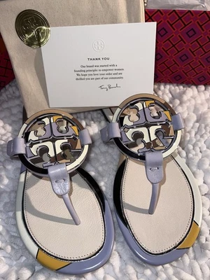 NUEVAS Sandalias para Mujer Tory Burch Miller Planas Esmalte Metal Auténticas ¡Impresionantes! Nuevo en caja Foto 1 de 4