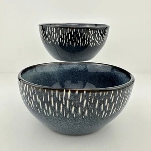 Meritage JASPER Denin Blue Cereal Bowls (2) Reactive Glaze Superior Condition - Picture 1 of 18