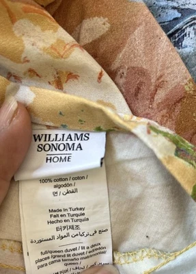 William-Sonoma 4pc Home Painted Peacock Duvet Cover FULL/QUEEN 036, 3 Euro Shams - Image 1 of 4