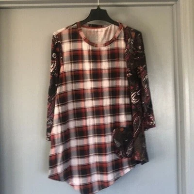 Top Westbound Mujer Cuadros Cachemira Multicolor Talla L Manga Larga Bolsillo Foto 1 de 4