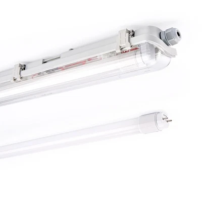 LED Feuchtraumleuchte Eco Wannenleuchte Leuchte T8 Röhre Neutralweiß 4000K IP65  - Bild 1 von 4