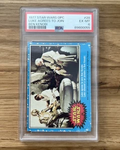 Topps Star Wars 1977 OPC #28 PSA 6 - LUKE AGREES TO JOIN BEN KENOBI! RARE EX-MT - Picture 1 of 3