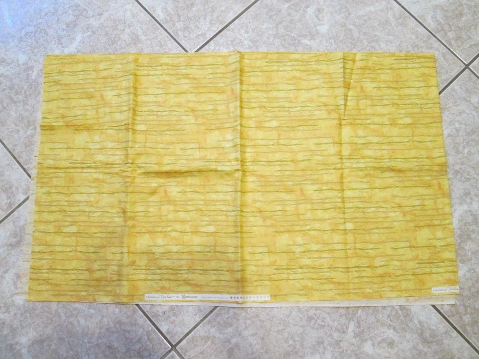 Cotton Quilt Fabric by Clothworks - Serenity - Yellow with trees - 2 yards - Image 1 of 3