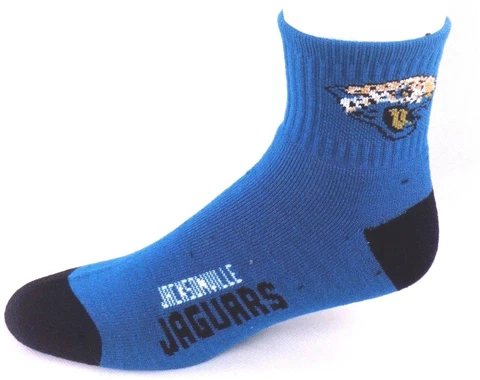 Jacksonville Jaguars Football Deuce Quarter Socks Teal Black Half Filled Jag Cover
