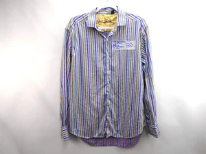 Robert Graham Mens Size L Flip Cuff Collar Shirt Classic Fit Long Sleeve Striped - Picture 1 of 9