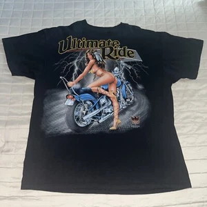 American Biker 3D Harley Davidson XL T-Shirt Rare 1993 USA Made single stitch - Picture 1 of 10