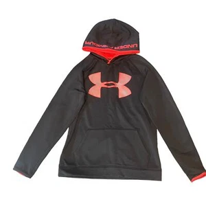 Under Armour Youth Boy's XL Black & Red Long Sleeve Pullover Hoodie Sweatshirt - Picture 1 of 4