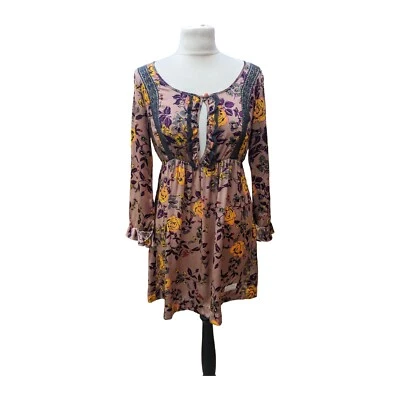 Odd Molly 100% Silk Boho Tunic Size 2 Medium (UK12-14) Floral / Lace Top Tunic   - Image 1 of 4