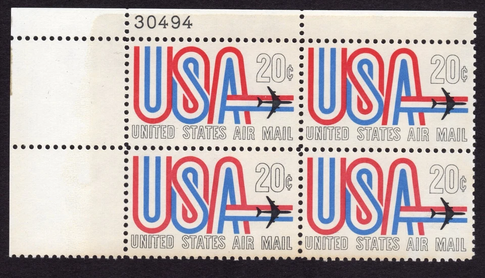 Scott #c75 USA Jet Airmail Plate Block of 4 Stamps - MNH P#30494 UL - Image 1 of 1