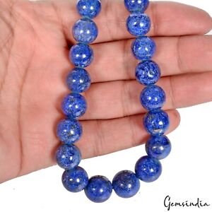450 Ct Natural Blue Lapis Lazuli Round Cabochon Loose Beaded Strand For Jewelry