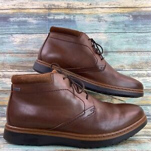 Clarks Chukka Boot Mens 9.5 Brown Leather Waterproof Desert Footwear Ankle Shoes