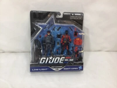 Gi Joe 50 Aniversario Tiradores Nocturnos Luz Baja y Víbora Nocturna Paquete de 2 Figuras Set Foto 1 de 2
