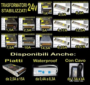 Trasformatore 24v Alimentatore Stabilizzato Adattatore Striscia Led strip Switch - Foto 1 di 24