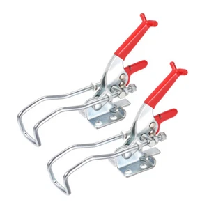 2pcs 771lbs Adjustable Latch Galvanized Iron Hook Bolt Self-lock Toggle Clamp - Picture 1 of 4