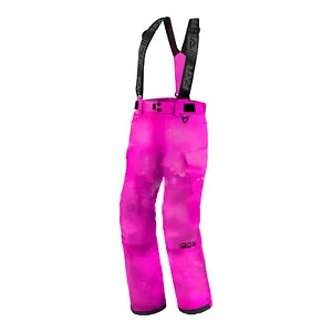 FXR Youth Kicker Snowmobile Pants HydrX Thermal Insulated Pink Ink Snow Bibs - Picture 1 of 3