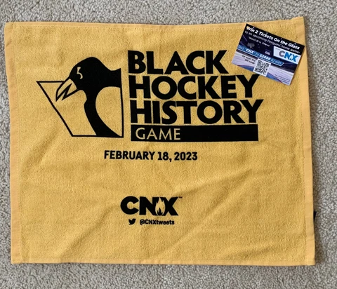 Pittsburgh Penguins SGA Black Hockey History Game Rally Towel Fr. 2/18/2023 Game Cover