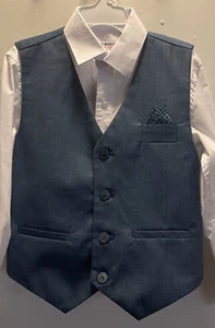 3 Pc Blue Formal Boys Vest Suit Set Holiday Boy Size 6 - Picture 1 of 6