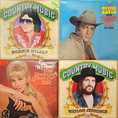 Vintage TESTED 4 LP Lot #203: Country Waylon Elvis Tammy Wynette Ronnie Milsap Foto 1 de 4