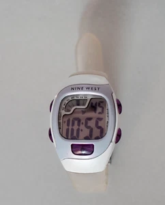 Vintage Nine West® Purple/Lilac Digital Sport Watch w/Chrono and Jellyfish Strap - Picture 1 of 24