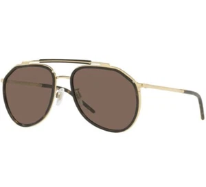 DOLCE & GABBANA DG2277 02 73 Gold Havana Dark Brown 57 mm Men's Sunglasses - Picture 1 of 3