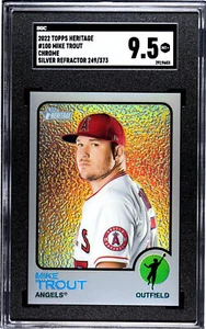 Mike Trout 2022 Topps Heritage #100 Chrome Silver Refractor /373 SGC Graded 9.5 - Bild 1 von 2
