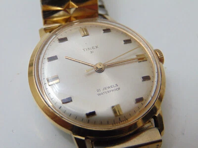 Reloj mecánico de cuerda Timex 21 joyas vintage para hombre 6524-7268 - funciona y mantiene el tiempo Foto 1 de 4
