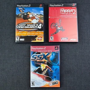 Lot of 3 Tony Hawk Pro Skater 4 Dave Mira BMX 2 SSX PS2 Playstation 2 CIB Tested - Picture 1 of 22