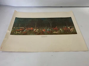 Paolo Uccello La caza en un bosque litografía impresión artística panorámica 1961 Ashmolean - Imagen 1 de 6
