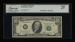 DBR 1969-B $10 FRN Cleveland Fr. 2020-D Legacy 25 Serial D92638561A - Picture 1 of 2