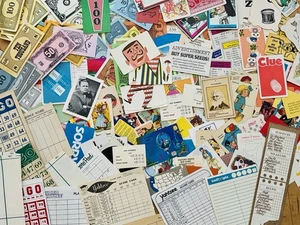 75+ Variety Mix VTG Game Ephemera Packs Card Score Paper Junk Journal Collage - Picture 1 of 5